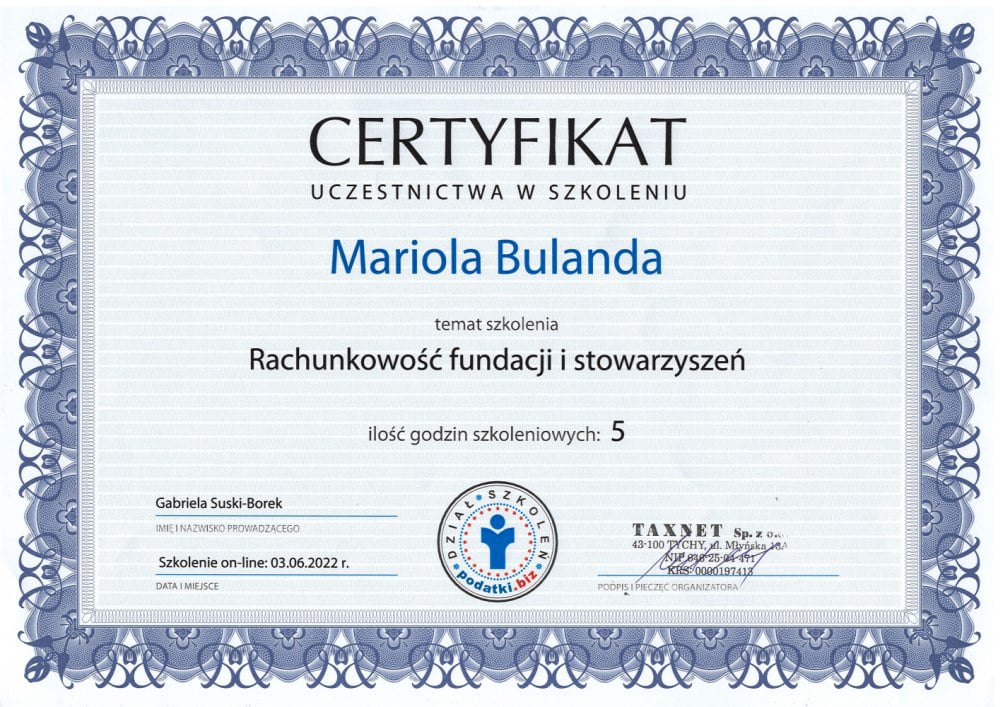 Mariola Bulanda Usługi Księgowe